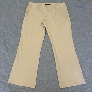 Theory Women's Beige Stretch Cropped Flare 4-Pockets Pants Sz 6
